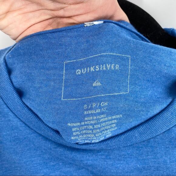 Quiksilver Mens Blue Heathered Tee T-Shirt Regular Fit Size Small - Picture 5 of 6